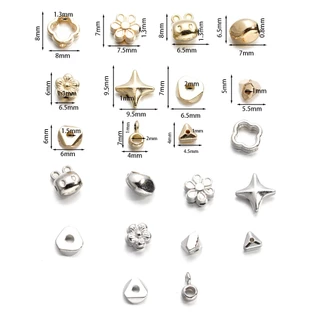 St.kunkka 50 ชิ้นเงินทอง CCB ลูกปัดกระต่ายหัวดอกไม้ลูกปัด Spacer จี้ลูกปัดสําหรับ DIY สร้อยข้อมือสร้อยคอ