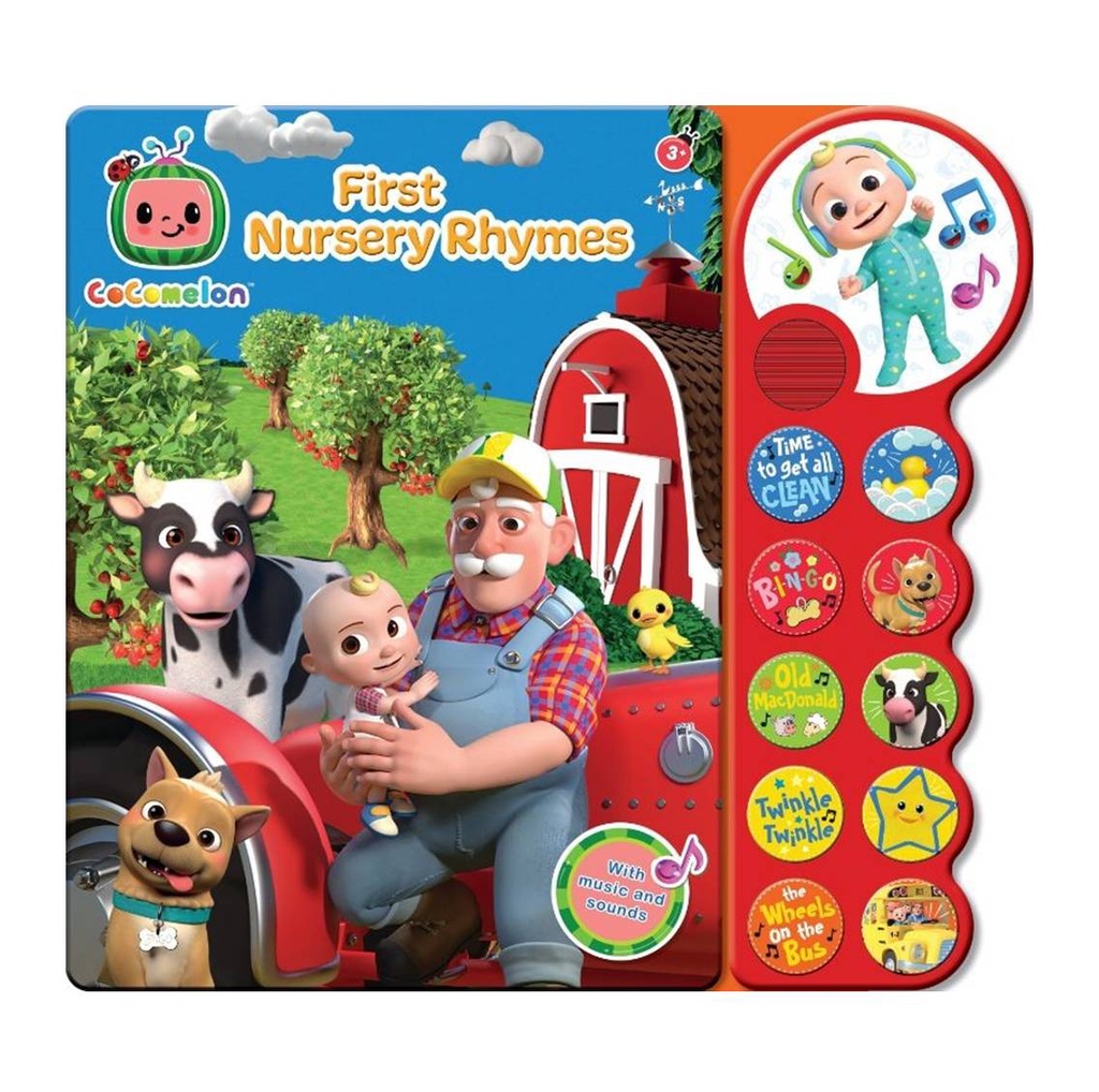 Cocomelon First Nursery Rhymes Sound Book สําหรับเด็ก 10 ปุ่มเพลงและเสียง