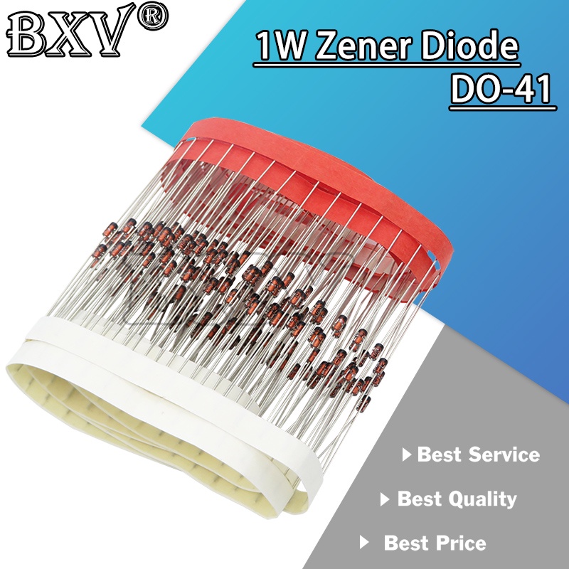 ซีเนอร์ไดโอด 1W DO-41 3V 3V3 3V6 3V9 4V3 4V7 5V1 5V6 6V2 6V8 7V5 9V1 10V 47V 51V 75V 1N4733A 1N4742A