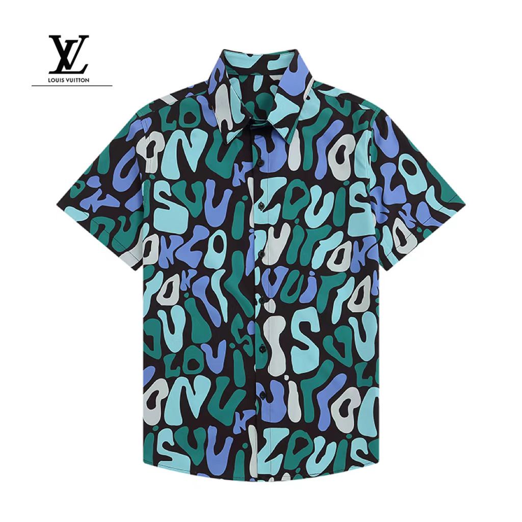 L&v& เสื้อเชิ้ตแขนสั้นลําลอง พิมพ์ลาย แฟชั่นฤดูร้อน