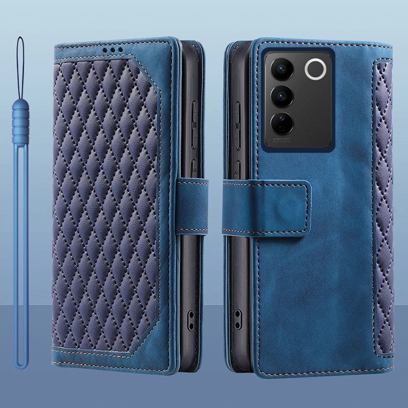 เคสโทรศัพท์มือถือหนัง ฝาพับ พร้อมช่องใส่บัตร สําหรับ Vivo V27 5G V27 Pro 5G V27E 5G ราคา ถูกที่สุด ดีลบีเคเค