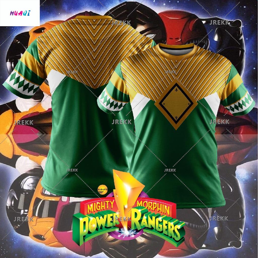 เสื้อยืด ลาย FAZZ PR03 POWER RANGERS MIGHTY MORPHIN สีเขียว