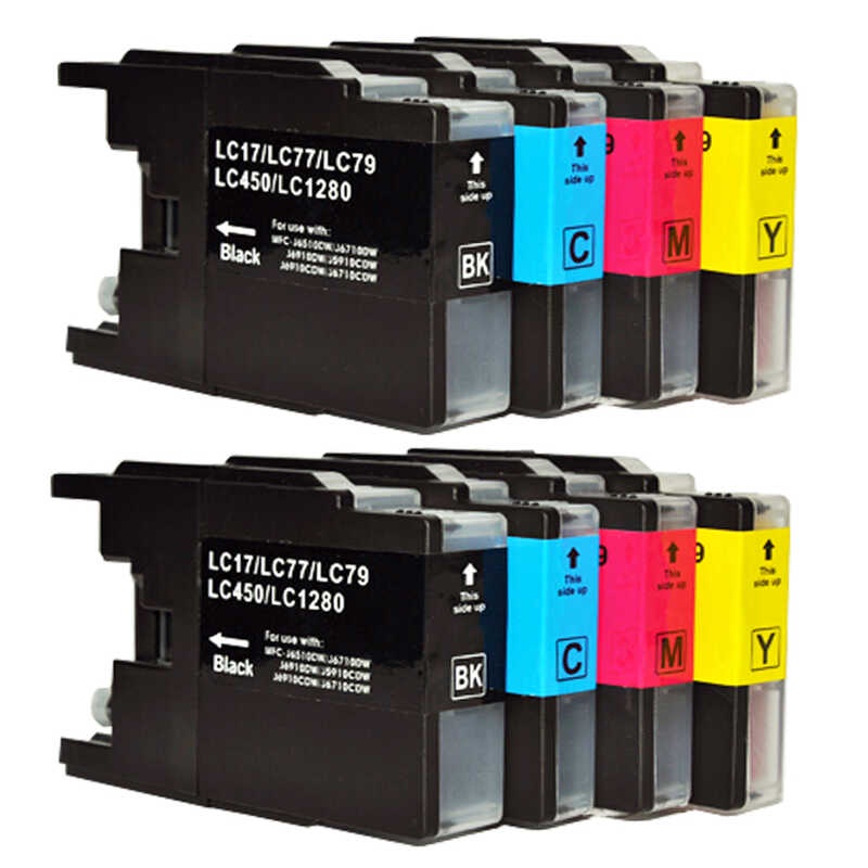 8x LC1240 ตลับหมึกสำหรับเครื่องพิมพ์ Brother DCP-J525W J725DW MFC-J430W J625DW J6510DW J6710