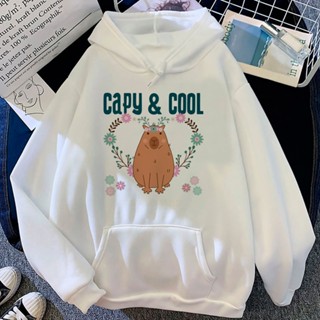 Capybara เสื้อฮู้ดดี้ ลายกราฟฟิค สไตล์วินเทจ เหมาะกับหน้าหนาว สําหรับผู้หญิง y2k