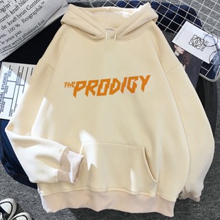 Prodigy เสื้อกันหนาว ผ้าฟลีซ มีฮู้ด แบบสวมหัว พิมพ์ลายกราฟฟิค อนิเมะ สไตล์วินเทจ ญี่ปุ่น สําหรับผู้หญิง