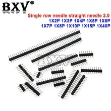 ระยะห่าง 10 ชิ้น 2.0 มม. แถวพินตรง, แถวพินเดี่ยว, 1X2P 3P 4P 5P 6P 7P 8P 10P 15P 1X40P