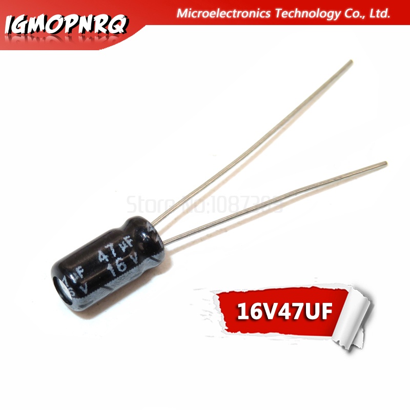 50 ชิ้น electrolytic capacitor 16V47UF 4*7 ปริมาณ 47uf 16v 4*7 มม.