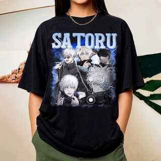 เสื้อยืด พิมพ์ลายอนิเมะ Gojo Satoru สไตล์วินเทจ สําหรับผู้ชาย และผู้หญิง