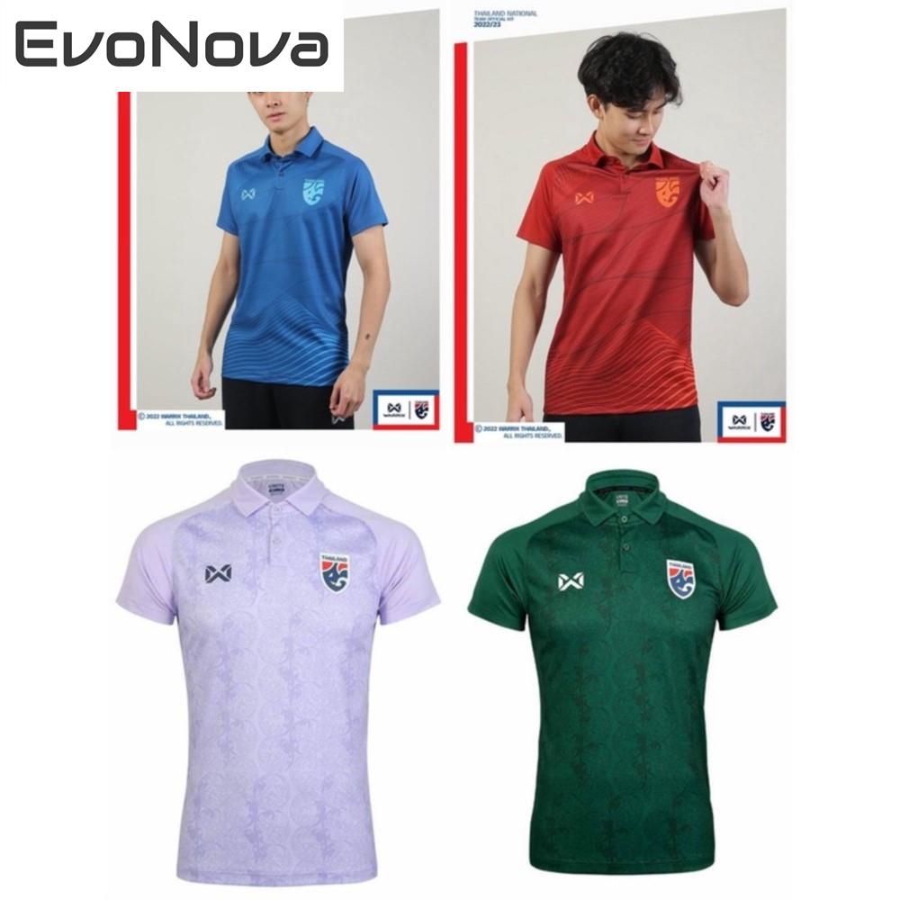 EvoNova ของแท้ เสื้อเชียร์ โปโล ฟุตบอลทีมชาติไทย Warrix Thailand National Team Kit 2022-23 (Cheer POLO Version) Original