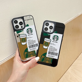 Casetify เคสโทรศัพท์มือถือแบบนิ่ม กันกระแทก ลาย Starbucks พร้อมกระจก สําหรับ IPhone 15 14 11 Pro Max 12 13 Mini Case X XR XS Max SE 2020 6 7 8 Plus