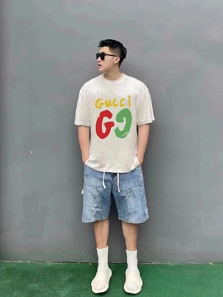 ใหม่ Gucc เสื้อยืดแฟชั่น สําหรับผู้ชาย และผู้หญิง