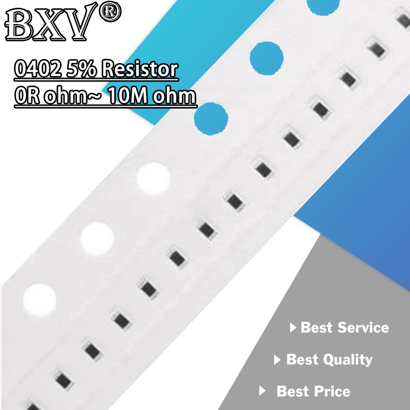 100PCS 0402 5% SMD Resistor 9.1R ~ 1K 1/16W 10 12 15 20 1K Ohm 10R 20R 47R 51R 62R 75R 100R 1K Patch