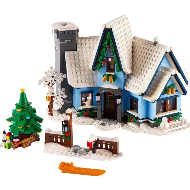 10199 Santas Visit 10293 Building Block Kit Gifts for Kids Winter Railway Station Christmas Present 