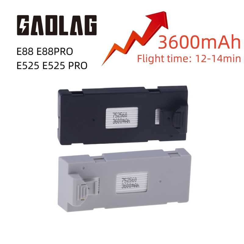 3.7V 3600Ah สำหรับ E88 E88pro E88max E525 E99 E99pro P1 P5pro K3 S1 P8 แบตเตอรี่มินิโดรน