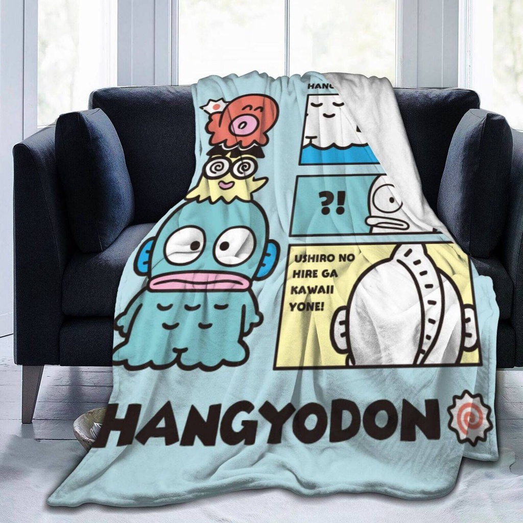 【มีสินค้า】ผ้าห่มขนแกะ ไมโครฟลีซนุ่มพิเศษ พิมพ์ลายดิจิตอล Sanrio Hangyodon สําหรับเครื่องปรับอากาศ