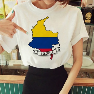 เสื้อยืด ลาย Colombia Y2K 2000s สไตล์ฮาราจูกุ แฟชั่นฤดูร้อน สําหรับผู้หญิง