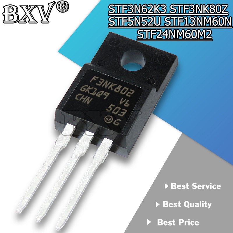 10 ชิ้น/ล็อต 24NM60 13NM60 STF3N62K3 STF3NK80Z STF5N52U STF13NM60N STF24NM60M2 O-220F13NK50Z 2N60N60