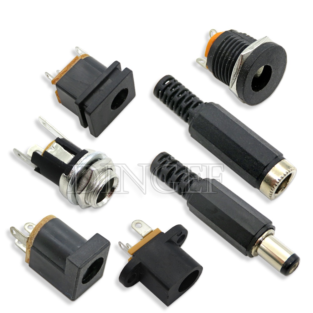 10PCS 5 คู่ 5.5x2.1 มม.DC Power Plug ชายหญิงแจ็คซ็อกเก็ตแผง Mount DC Power Adapter Connector DC012 D