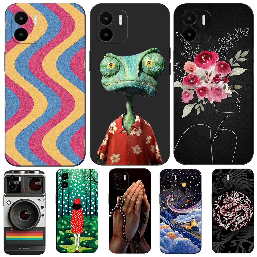 สําหรับ Xiaomi Redmi A1 A2 4G กรณีฝาครอบโทรศัพท์ซิลิโคนนุ่มสีดํา Tpu กรณีศาสนา Belief Dragon