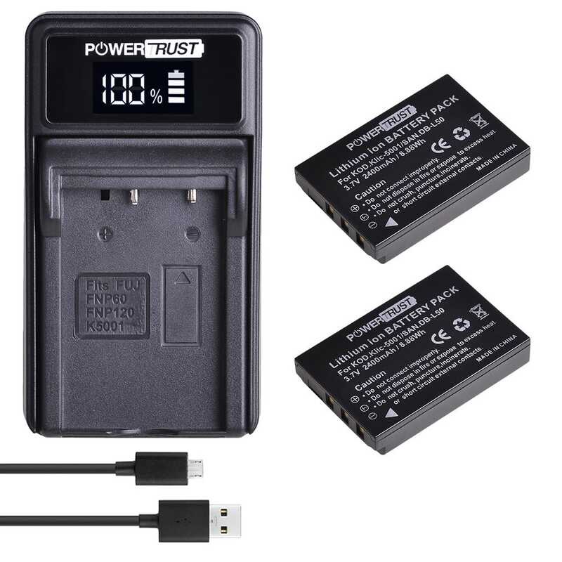 ZZOOI Klic-5001/ Battery + Charger For Kodak Klic-5001 P850 Z760 Dx7590 Dx7630 Sanyo Db-L50 Dmx-Fh1