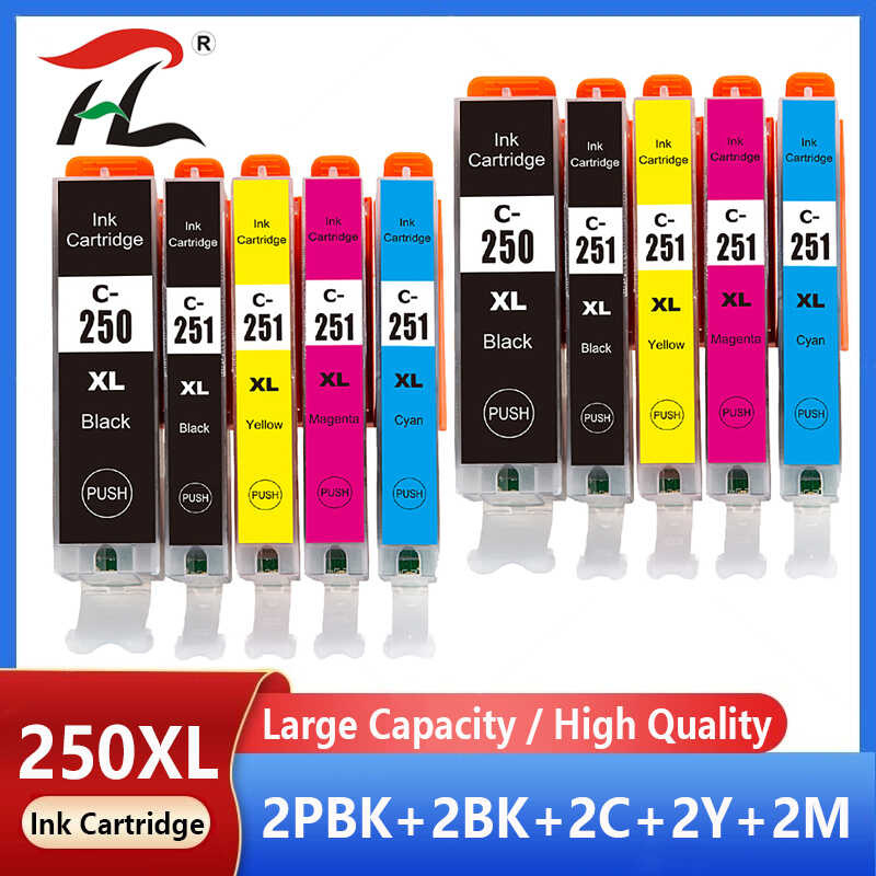 ตลับหมึก 10X PGI250 PGI-250 CLI-251 สำหรับเครื่องพิมพ์ Canon PIXMA MG5420 MG5422 MG5520 MG55