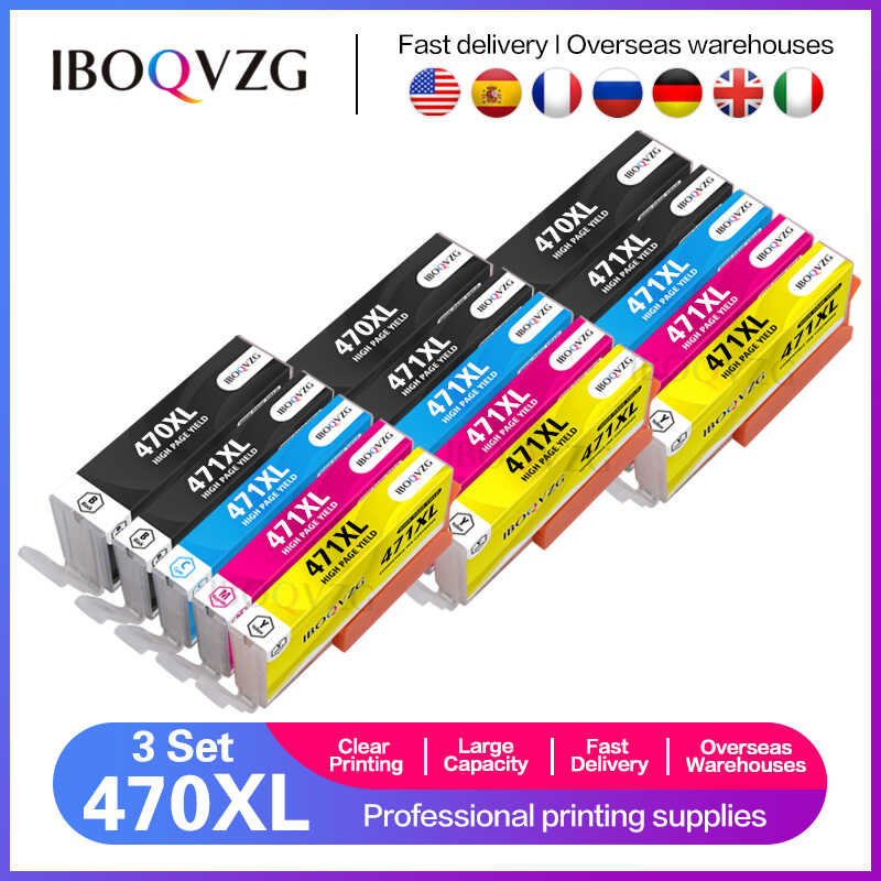 ตลับหมึกที่รองรับ IBOQVZG PGI 470 CLI 471 สำหรับ Canon PGI-470 CLI-471 PIXMA TS5040 MG5740 MG68