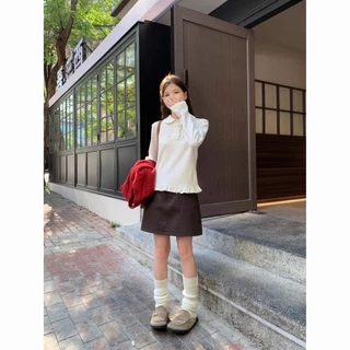 สีขาวออกแบบแขนยาวเสื้อยืดผู้หญิงเย็บขอบเชื้อราด้านใน จุดต่ําสุด เสื้อ