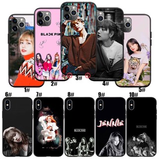 Bo11 เคสโทรศัพท์มือถือ ซิลิโคนนุ่ม ลายดอกกุหลาบ jennie Lisa สีชมพู สําหรับ iPhone XS 13 Pro Max Mini