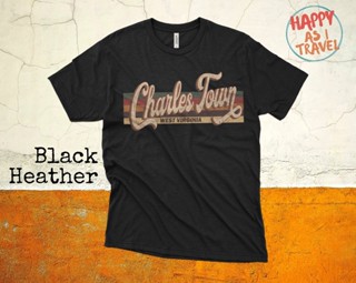 เสื้อยืด พิมพ์ลาย Charles Town West Virginia สไตล์วินเทจ สําหรับผู้ชาย