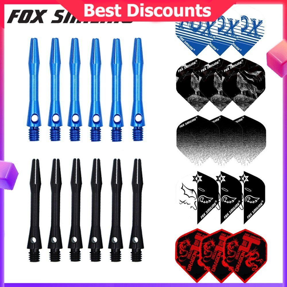 6pcs 2BA 41 มม.อลูมิเนียม Dart Shafts 6PCS Dart Flights Dart อุปกรณ์เสริม