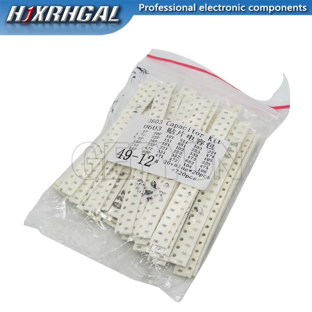 ชุดตัวเก็บประจุ 0603 0805 1206 SMD 36 แบบ * 20 ชิ้น = 720 ชิ้น