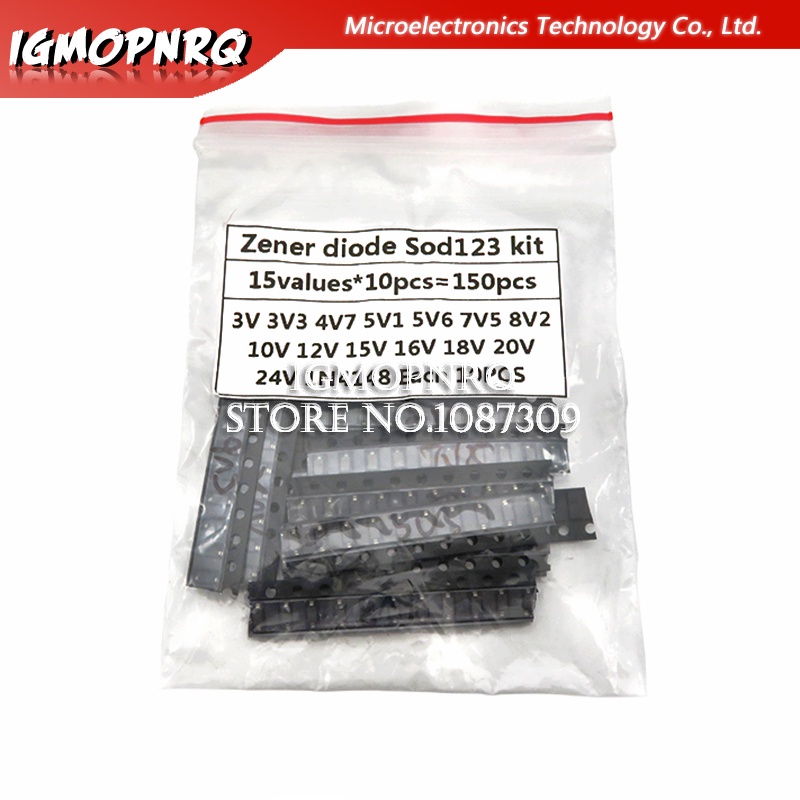Of Values Set 15 * 10 = 150 ชิ้น sod-123 1206 0.5w zener smd บรรจุภัณฑ์ igmopnrq yna8 * =