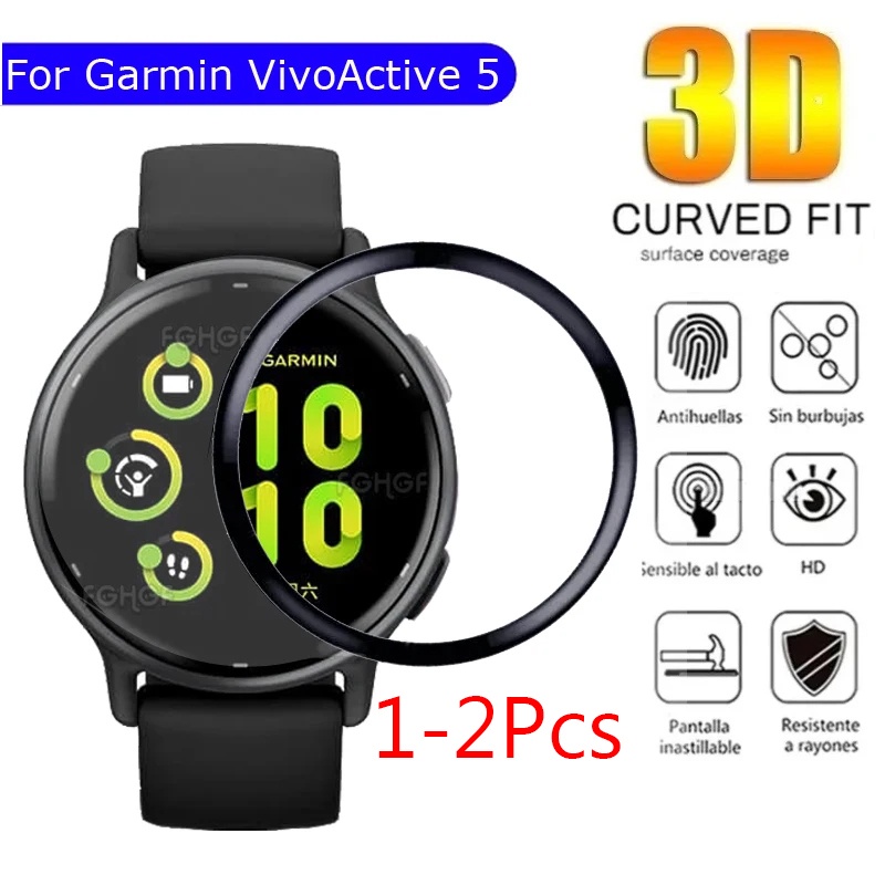ฟิล์มกันรอยหน้าจอ แบบนิ่ม ยืดหยุ่น สําหรับ Garmin VivoActive 5 4 3 Garmin Venu 3 3S 2 Plus 1-2 ชิ้น