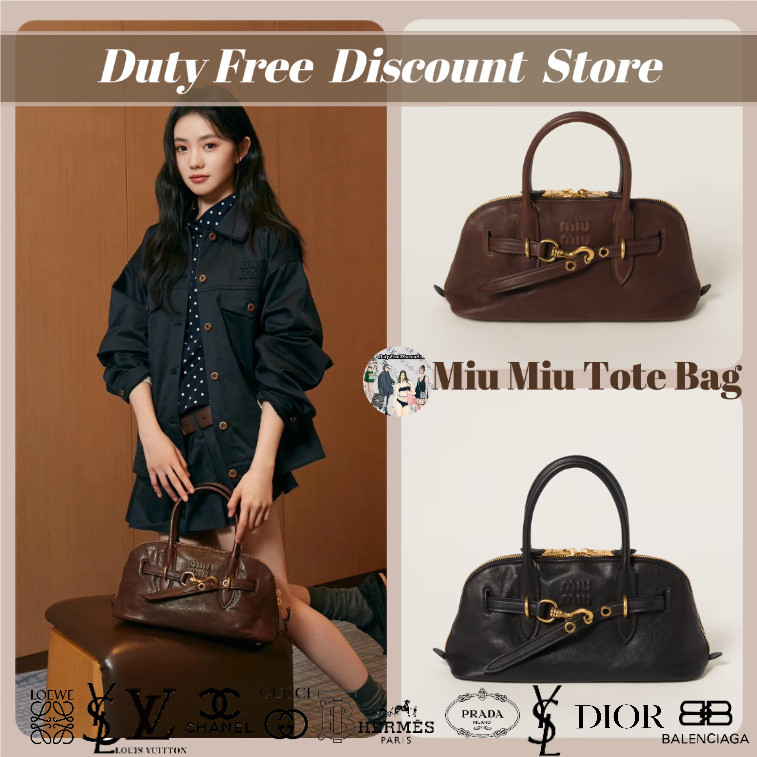 MIU MIU Aventure Nappa กระเป๋าหนังด้านบนจับ5bb168ผู้หญิงกระเป๋าสะพาย/รักแร้กระเป๋า/กระเป๋า