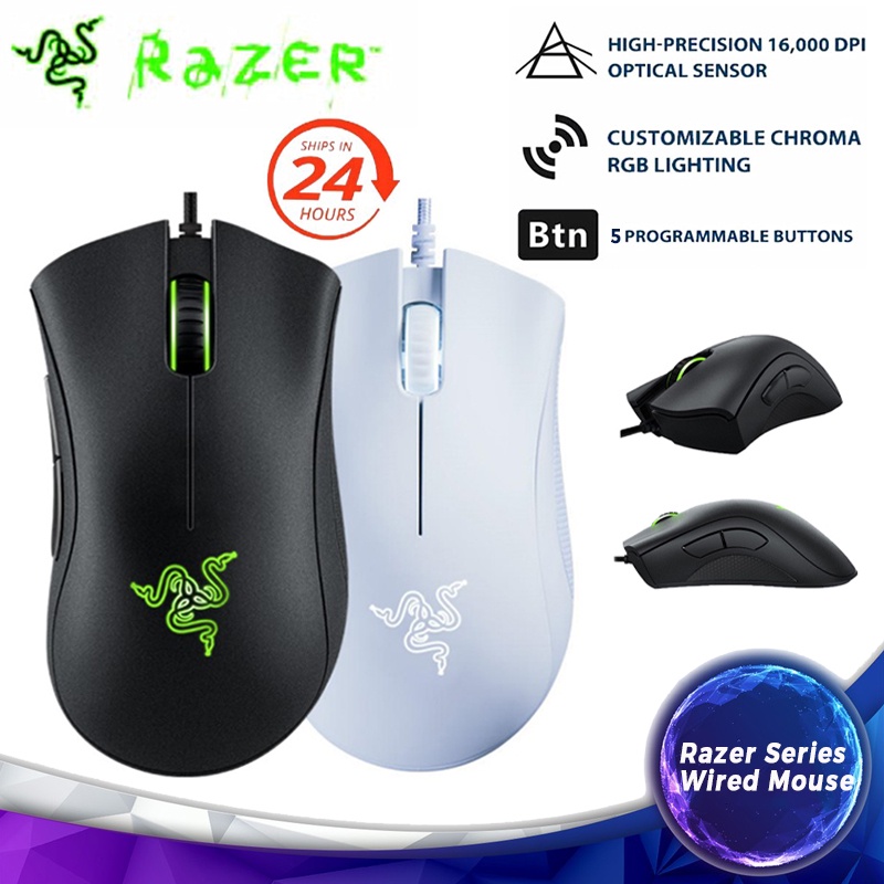 Razer Series เมาส์ออปติคอลเล่นเกม แบบใช้สาย 6400-10000 DPI 5 ปุ่มกด