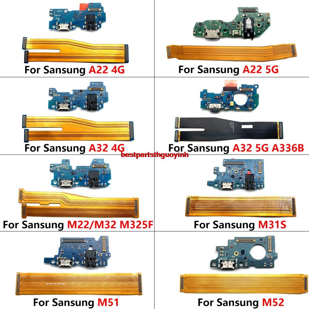 Ebs- ใหม่ บอร์ดเชื่อมต่อพอร์ตชาร์จ USB และแผ่นชาร์จเมนบอร์ด สําหรับ Samsung A22 A32 4G A33 5G M22 M31S M32 M325F M51 M52
