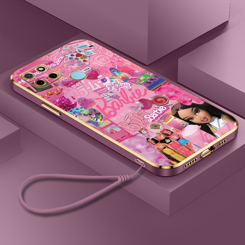 Barbie Realme RMX3363 RMX3630 RMX3151 RMX3241 RMX3085 RMX2170 Casing Color Cartoon Phone Case Silico