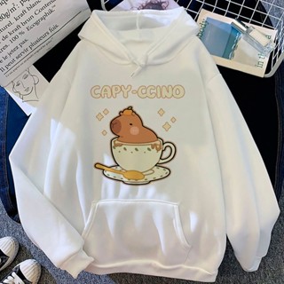 Capybara เสื้อวอร์มแขนยาว มีฮู้ด สไตล์วินเทจ สําหรับผู้หญิง y2k