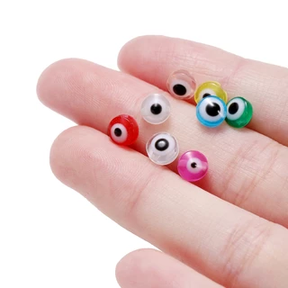 evil eye ตาปีศาจ 50 ชิ้นลูกปัดเรซิ่นสีสันสดใสอุปกรณ์เสริมแฟชั่นสําหรับอุปกรณ์เสริม diyดวงตาของปีศาจลูกปัดตา