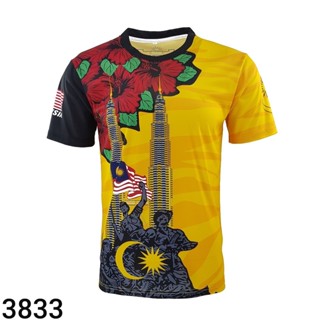 เสื้อยืด แขนสั้น พิมพ์ลายมาเลเซีย | เสื้อยืด Baju Jersi Malaysia Design | เสื้อท็อปส์ ไซซ์ XS- 3XL