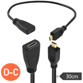 สายเคเบิลข้อมูล สาย HDMI มินิ HDMI ตัวผู้ เป็น Micro HDMI ตัวเมีย สายเคเบิลอะแดปเตอร์ต่อขยาย สายสัญญาณเสียง C Type เป็น D Type HD