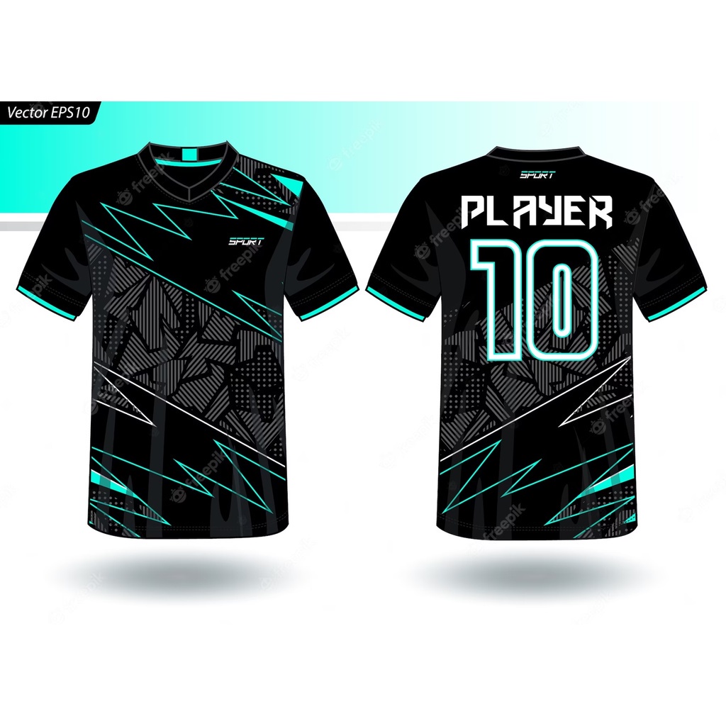 Baju Bola สีดํากีฬา TShirt เสื้อฟุตบอลที่กําหนดเองชื่อและหมายเลข/โลโก้ Jersey Bola ฟุตบอล Baju Sukan