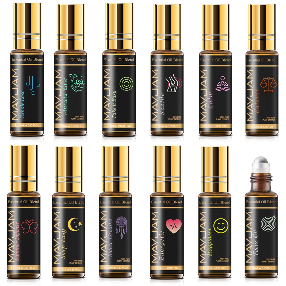 MAYJAM 10Ml Roller Compound Essential Oil Lavender Rose Cypress Chamomile กลิ่นหอมความเ