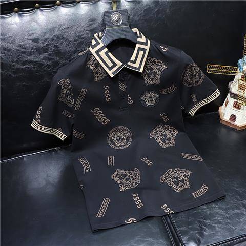 เสื้อยืดแขนสั้น คอปก ปักลาย Medusa แฟชั่นยุโรป
