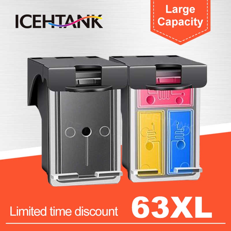 HP 63 63XL ตลับหมึก Remanufactured สำหรับ HP 63 สำหรับเครื่องพิมพ์ HP Deskjet 1110 111