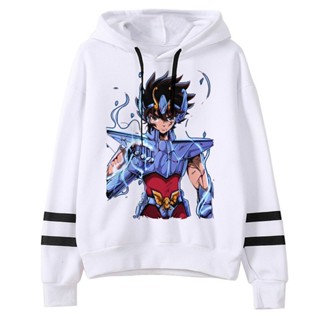 เสื้อกันหนาว ผ้าฟลีซ มีฮู้ด ลายการ์ตูนอนิเมะ Saint Seiya แฟชั่นฤดูหนาว สําหรับผู้หญิง