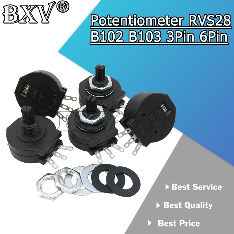 5PCS ใหม่ RVS28 B102 3pin 6pin เครื่องเชื่อมไฟฟ้า Potentiometer RVS28P-B102 RVS28P-B103 2W 1K 10K เช