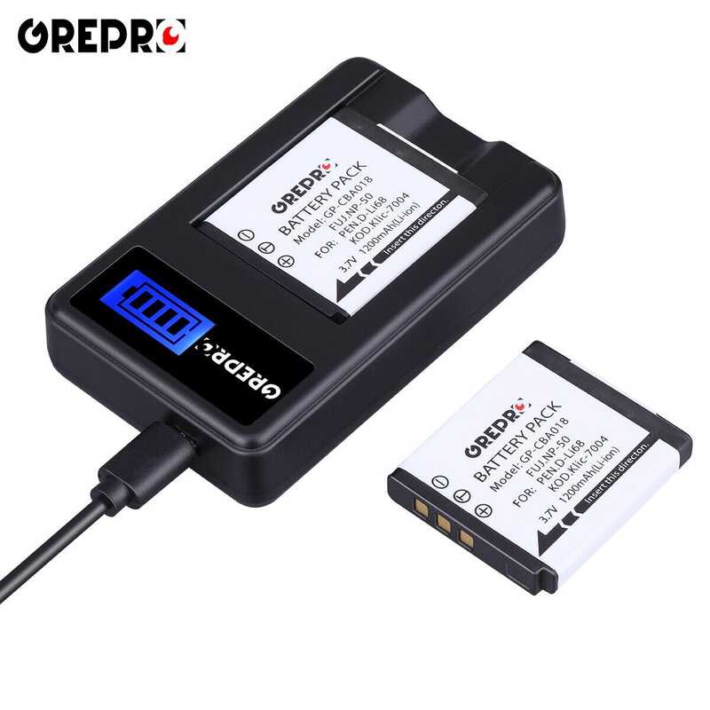 ZZOOI Np-50 D-Li68 Klic-7004 Battery With Charger Fujifilm Np50 X10 F50 Fd Pentax Optio S10 Q7 D Li