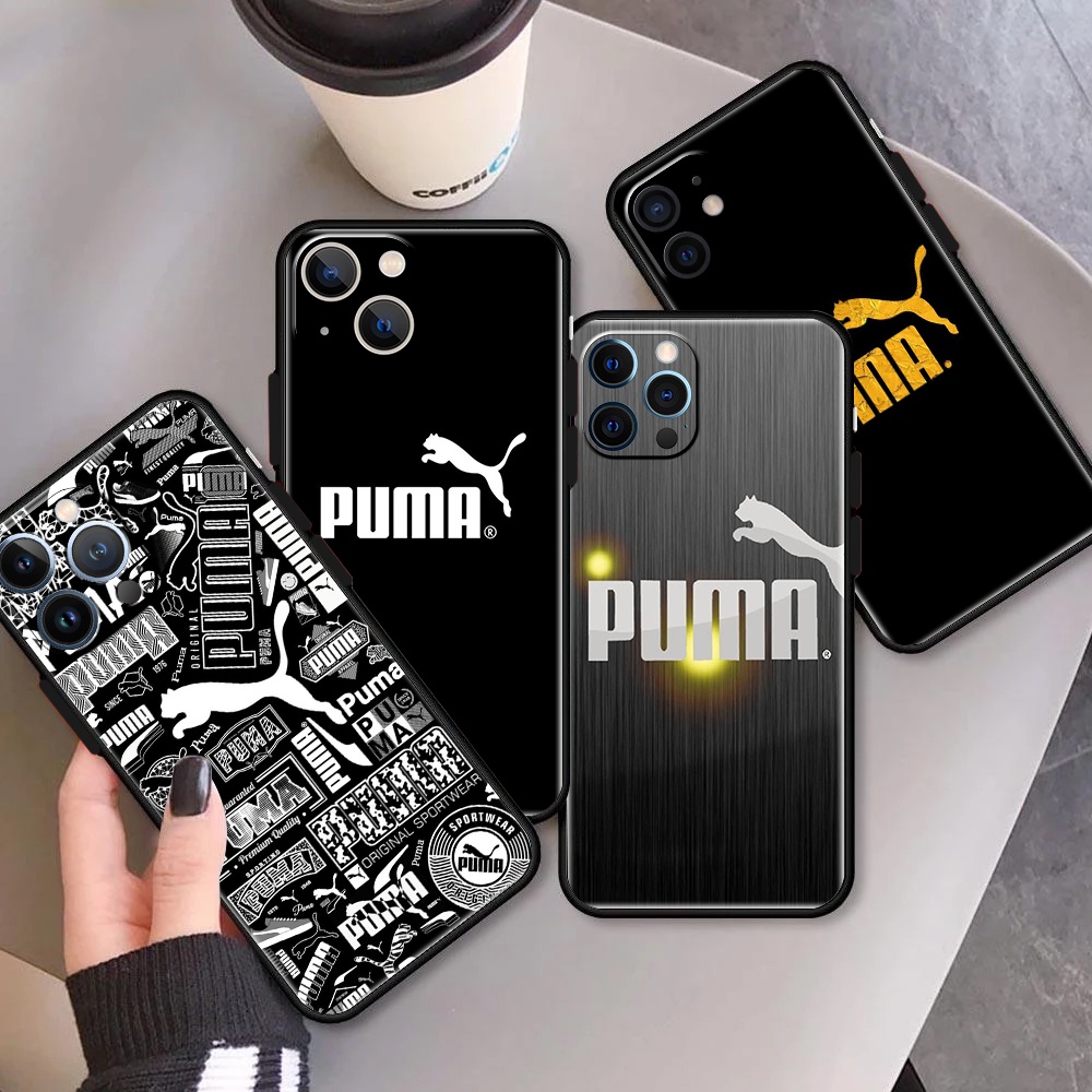 Puma Apple iPhone 7 8 SE 13 14 PRO MAX PLUS MINI ซิลิโคนนิ่ม ป้องกันกล้อง เคสโทรศัพท์
