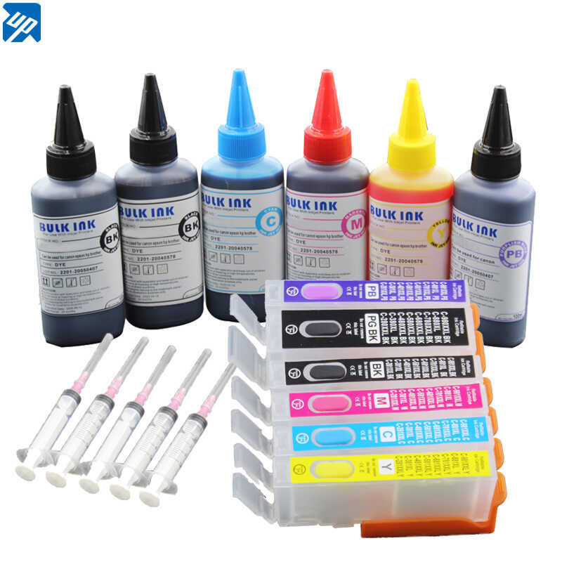 อัพ PGI-780 PGI780 ตลับหมึกรีฟิลสำหรับ Canon PIXMA TS8170 TS8270 TS8370 TS9170 เครื่องพ